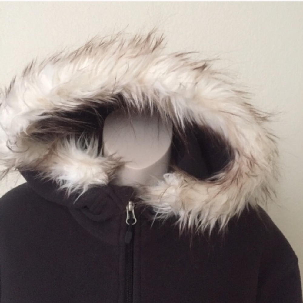spyder fleece hoodie with faux fur hood - Picture 4 of 5